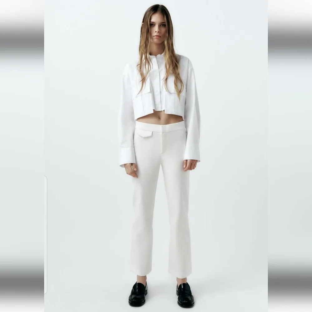 Zara Cropped Garbadine Shirt - Picture 4 of 7